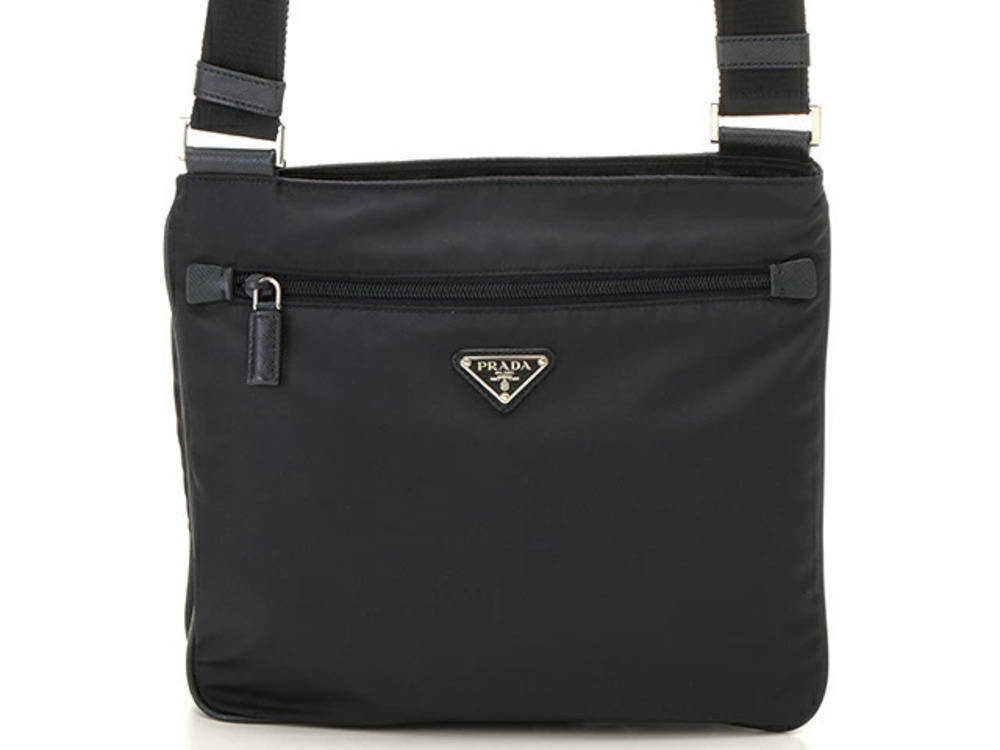 Prada Crossbody Tessuto Saffiano Bag Navy Blue I